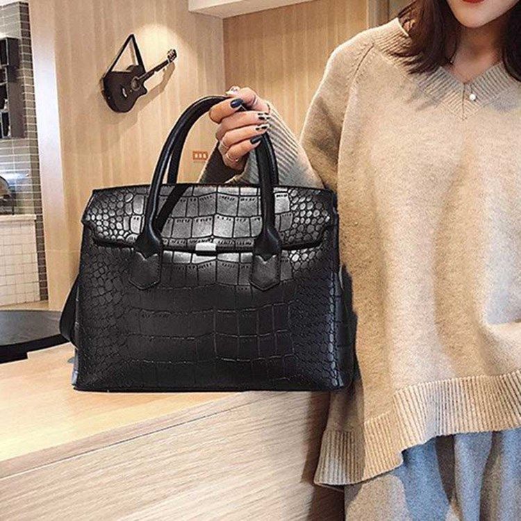 Sac Fourre-tout Rectangulaire En Alligator D'affaires