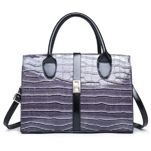 Sac À Main Carré En Cuir Synthétique Polyuréthane Alligator Lock