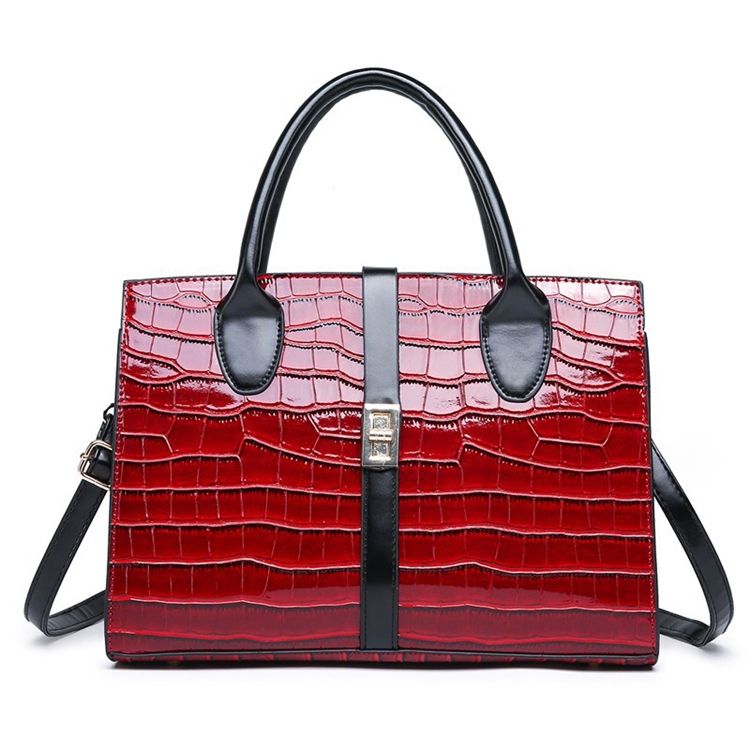 Sac À Main Carré En Cuir Synthétique Polyuréthane Alligator Lock