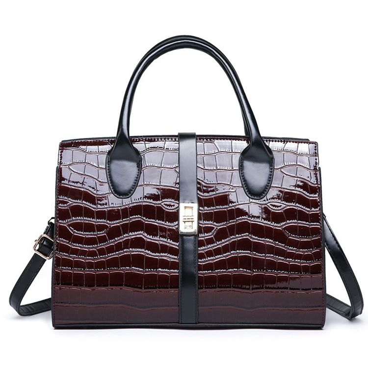 Sac À Main Carré En Cuir Synthétique Polyuréthane Alligator Lock