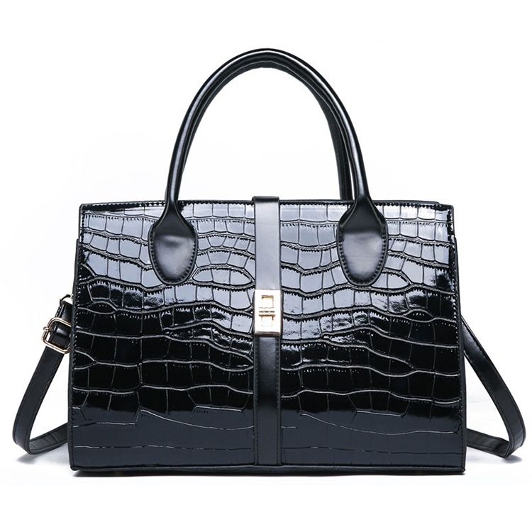 Sac À Main Carré En Cuir Synthétique Polyuréthane Alligator Lock