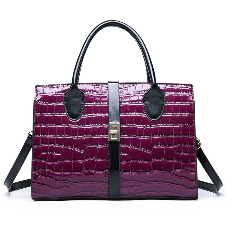 Sac À Main Carré En Cuir Synthétique Polyuréthane Alligator Lock