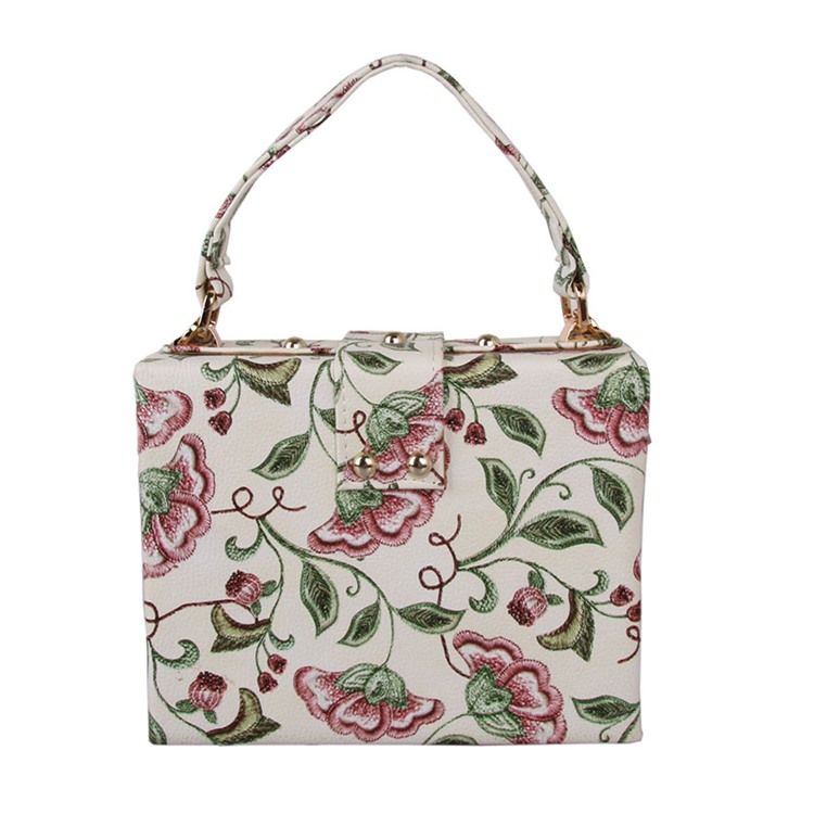 Sac À Main Élégant Avec Broderie Florale 3d