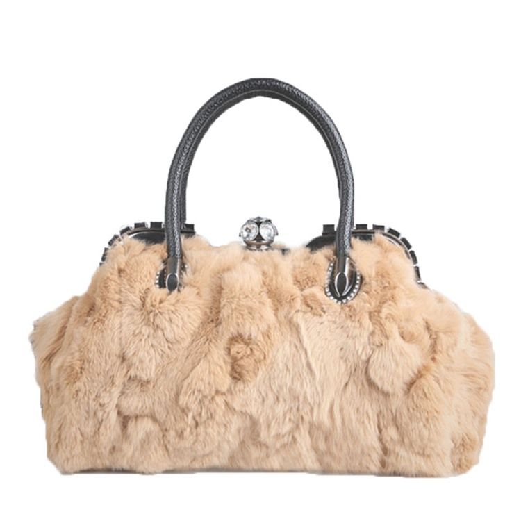 Sac À Main Pour Femmes En Peluche De Couleur Unie De Style Coréen