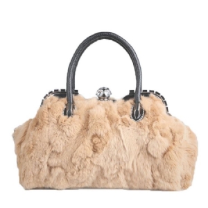 Sac À Main Pour Femmes En Peluche De Couleur Unie De Style Coréen