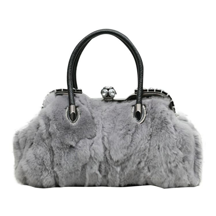 Sac À Main Pour Femmes En Peluche De Couleur Unie De Style Coréen