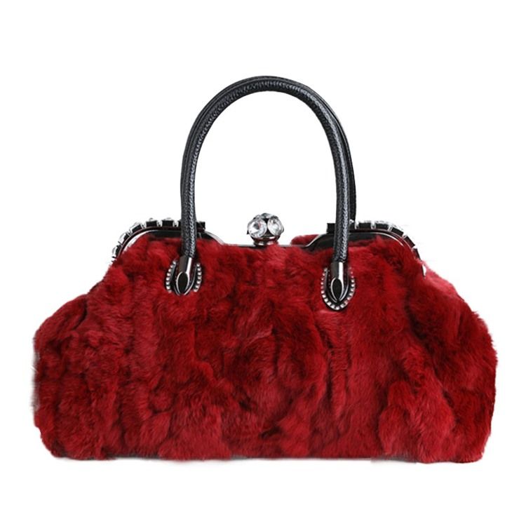 Sac À Main Pour Femmes En Peluche De Couleur Unie De Style Coréen