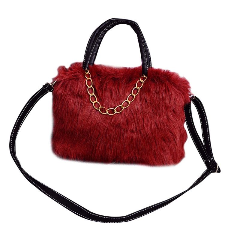 Sac À Main En Peluche De Couleur Unie De Style Coréen