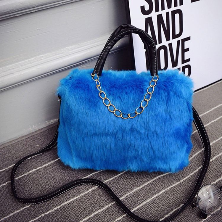 Sac À Main En Peluche De Couleur Unie De Style Coréen