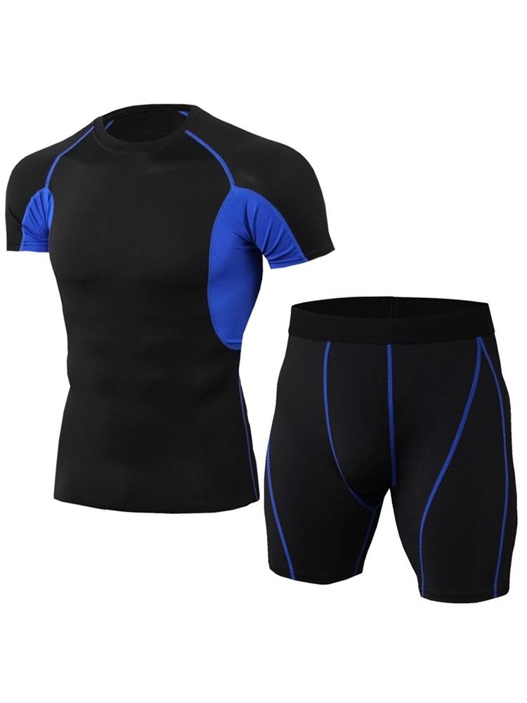 Ensemble De Sport Short Color Block Pour Homme