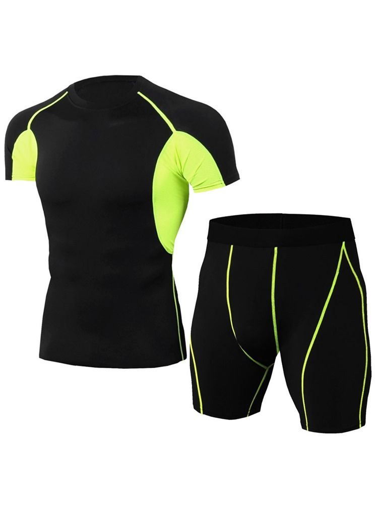 Ensemble De Sport Short Color Block Pour Homme