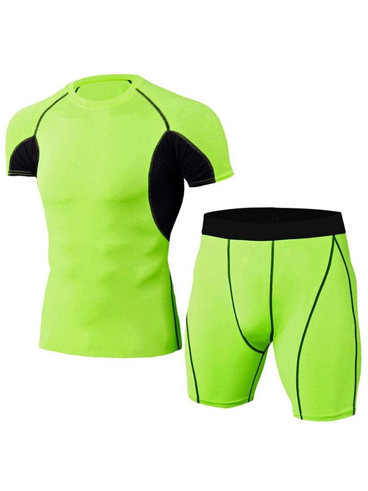 Ensemble De Sport Short Color Block Pour Homme