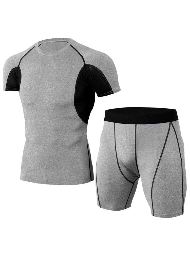 Ensemble De Sport Short Color Block Pour Homme