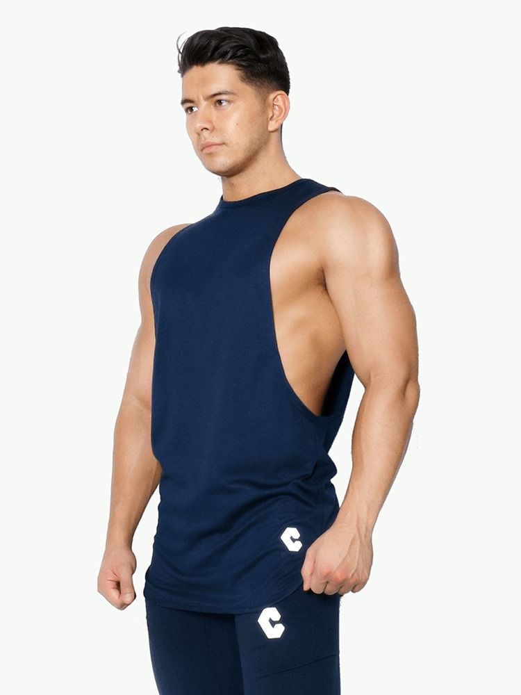 Gilet De Sport Sans Manches Pour Hommes En Coton Imprimé Lettre