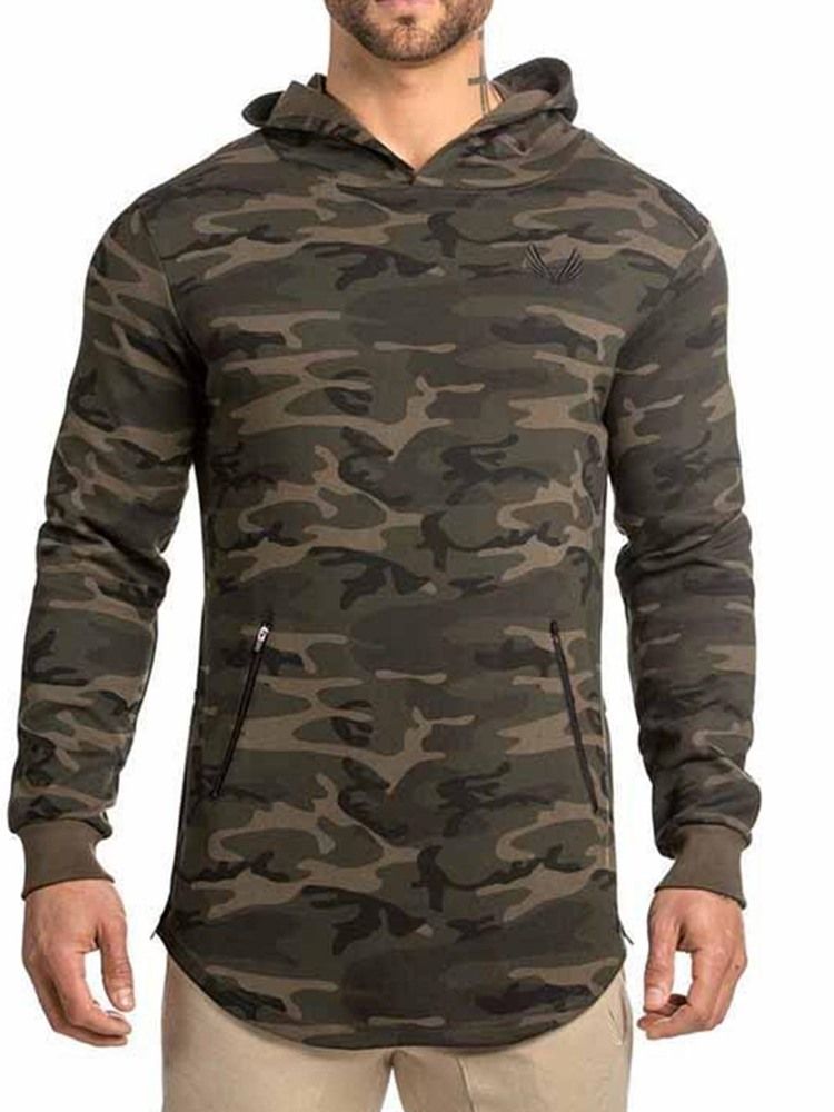 Hauts De Sport À Capuche Et Imprimé Camouflage Pour Hommes