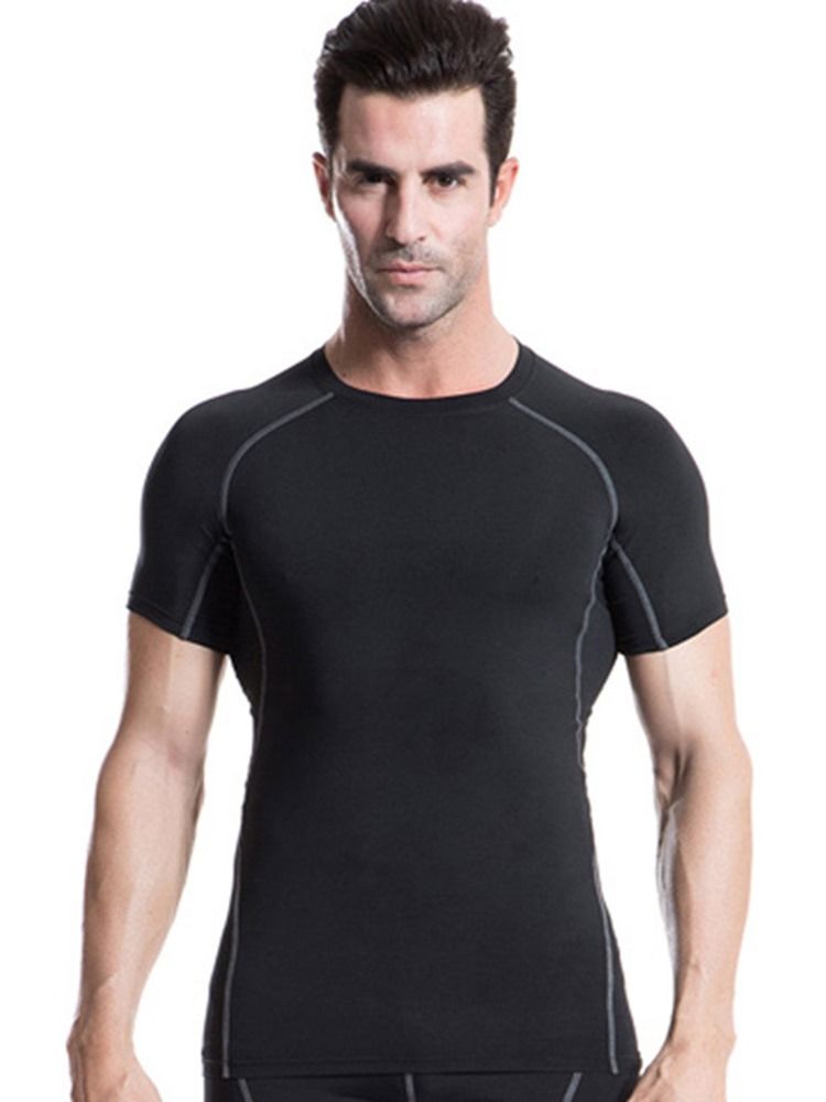 Hauts De Sport À Manches Courtes En Polyester Anti-transpiration Pour Hommes