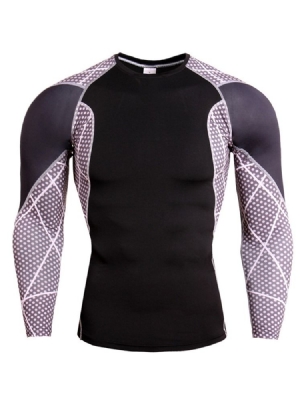 Hommes Patchwork Anti-transpiration Mélanges De Coton Pulls Hauts De Sport