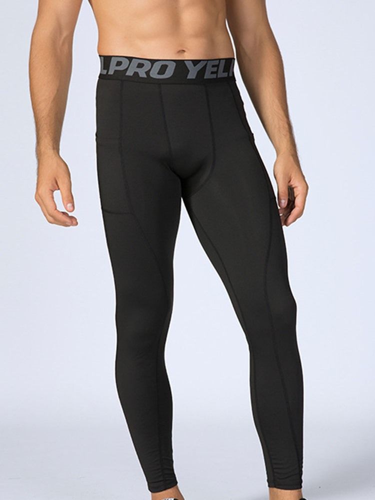 Leggings De Sport Pour Hommes Lettre Patchwork Longueur Cheville