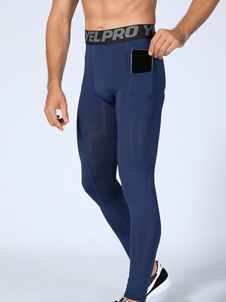 Leggings De Sport Pour Hommes Lettre Patchwork Longueur Cheville