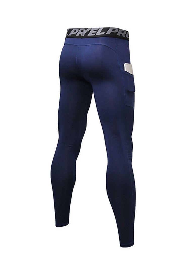 Leggings De Sport Pour Hommes Lettre Patchwork Longueur Cheville