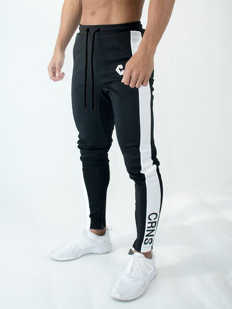 Pantalon De Sport Pour Hommes Avec Fermeture À Glissière En Coton Imprimé