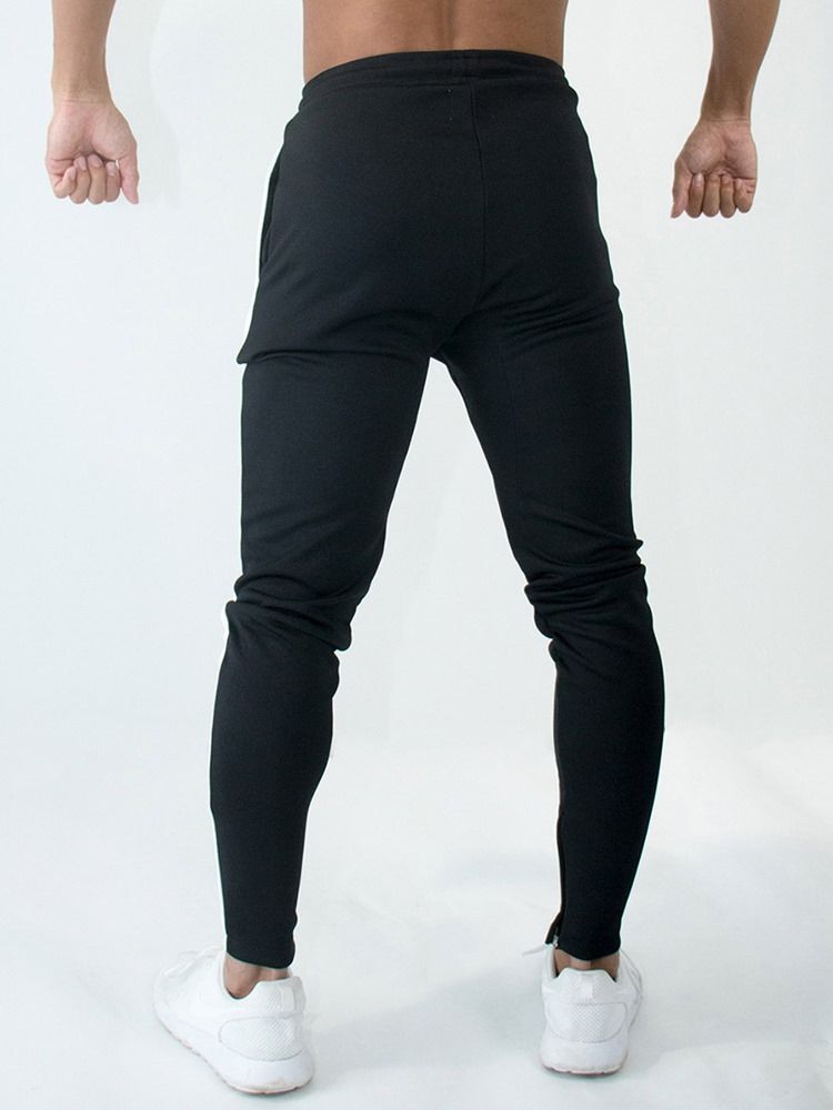 Pantalon De Sport Pour Hommes Avec Fermeture À Glissière En Coton Imprimé