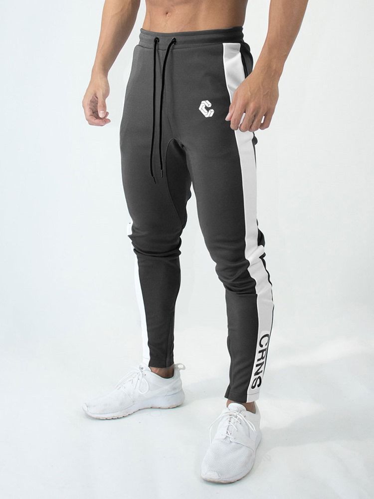 Pantalon De Sport Pour Hommes Avec Fermeture À Glissière En Coton Imprimé