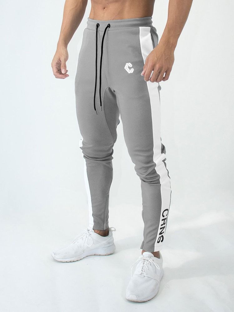 Pantalon De Sport Pour Hommes Avec Fermeture À Glissière En Coton Imprimé