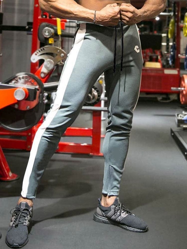 Pantalon De Sport Pour Hommes Avec Fermeture À Glissière En Coton Imprimé