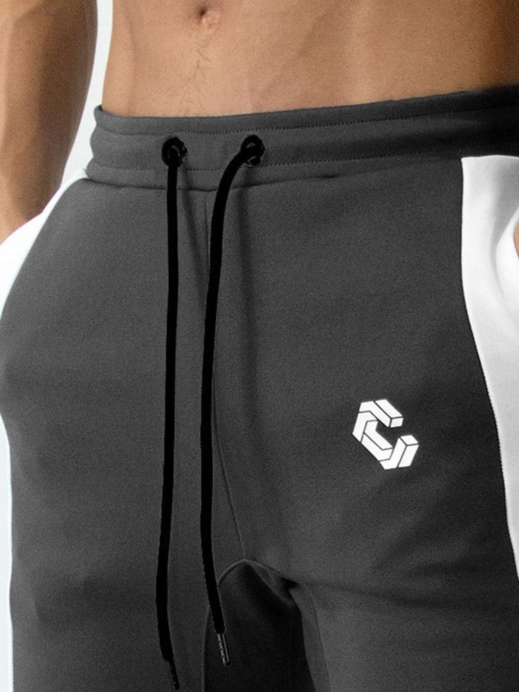 Pantalon De Sport Pour Hommes Avec Fermeture À Glissière En Coton Imprimé