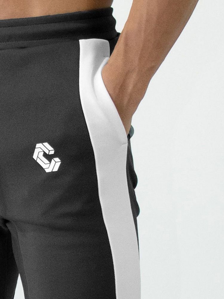 Pantalon De Sport Pour Hommes Avec Fermeture À Glissière En Coton Imprimé