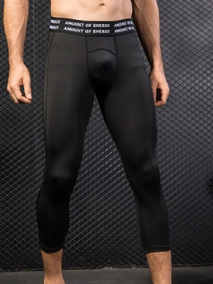 Pantalon De Sport À Mi-mollet Pour Hommes En Patchwork De Lettres