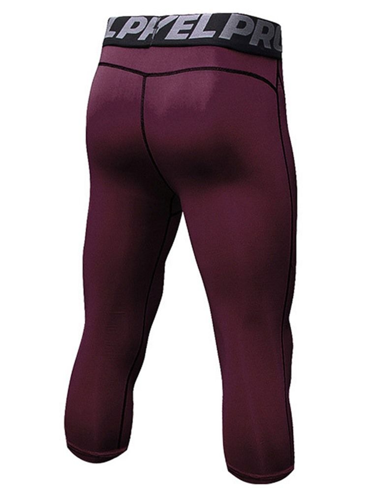 Pantalon De Sport Mi-mollet À Séchage Rapide À Blocs De Couleurs Pour Hommes