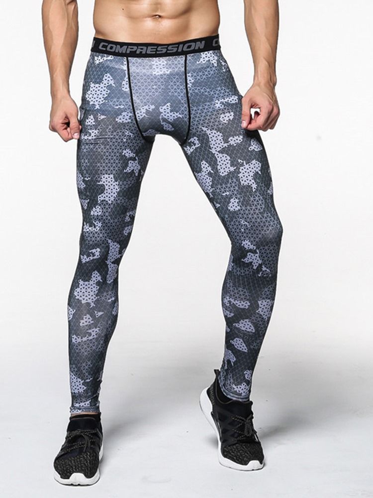 Pantalon De Sport En Polyester Anti-transpiration À Carreaux Pour Hommes