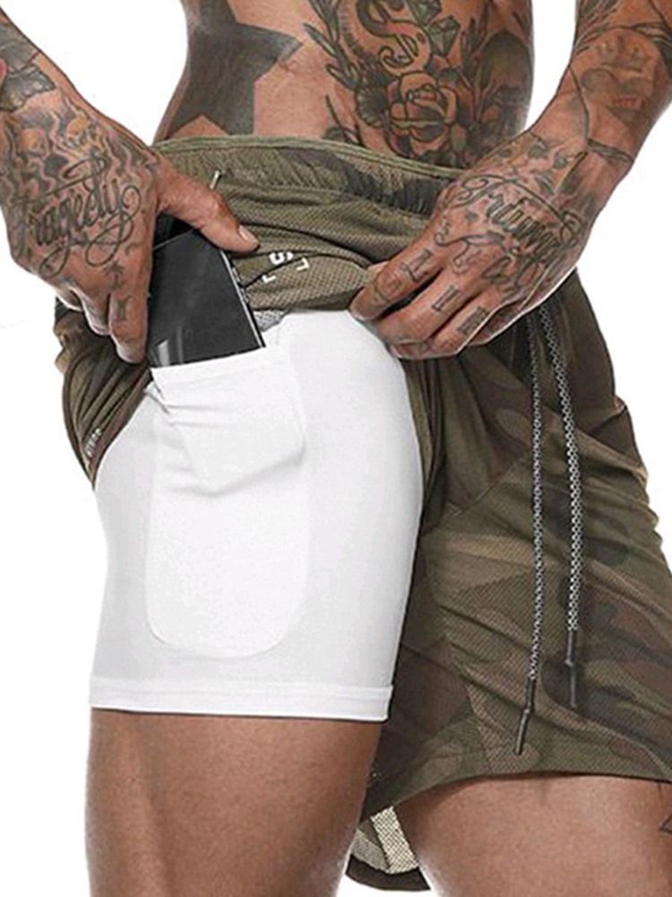 Short De Camouflage À Poche Cachée Pour Homme Pantalon De Sport D'été