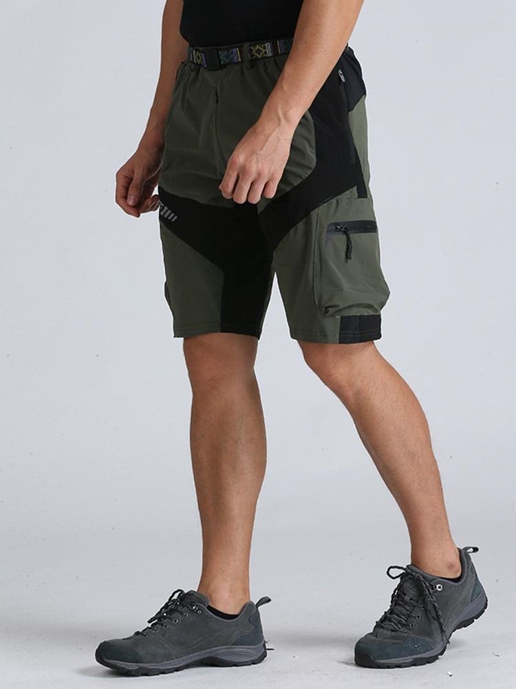 Short Cargo Imprimé Color Block Pour Hommes Vêtements D'extérieur Légers