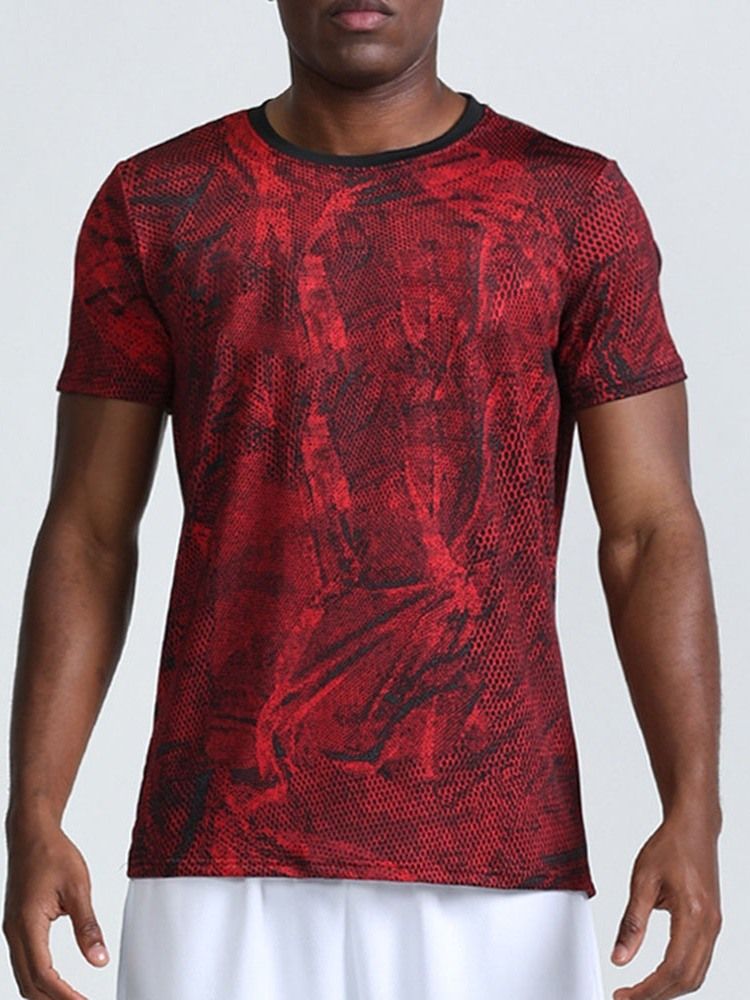 T-shirt De Pêche En Polyester Camouflage À Imprimé Respirant Hauts Pour Hommes