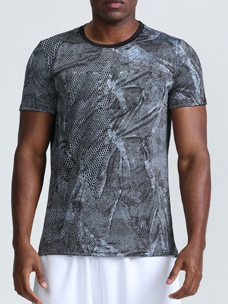 T-shirt De Pêche En Polyester Camouflage À Imprimé Respirant Hauts Pour Hommes