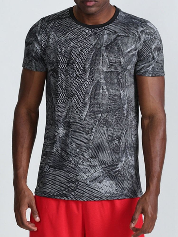 T-shirt De Pêche En Polyester Camouflage À Imprimé Respirant Hauts Pour Hommes