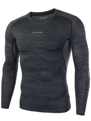 T-shirt À Rayures Anti-transpiration Pour Hommes Hauts De Sport À Manches Longues