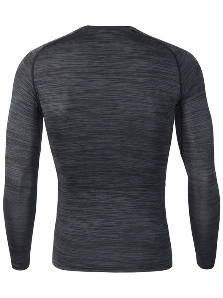 T-shirt À Rayures Anti-transpiration Pour Hommes Hauts De Sport À Manches Longues