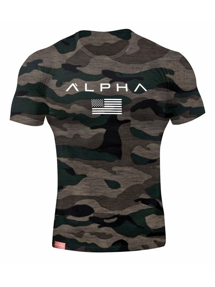 T-shirt De Sport À Imprimé Camouflage Pour Hommes