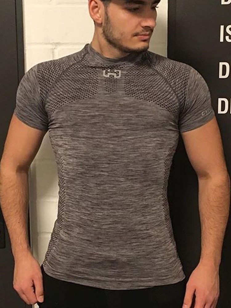 T-shirt De Sport À Manches Courtes Et À Imprimé Anti-transpiration Pour Hommes