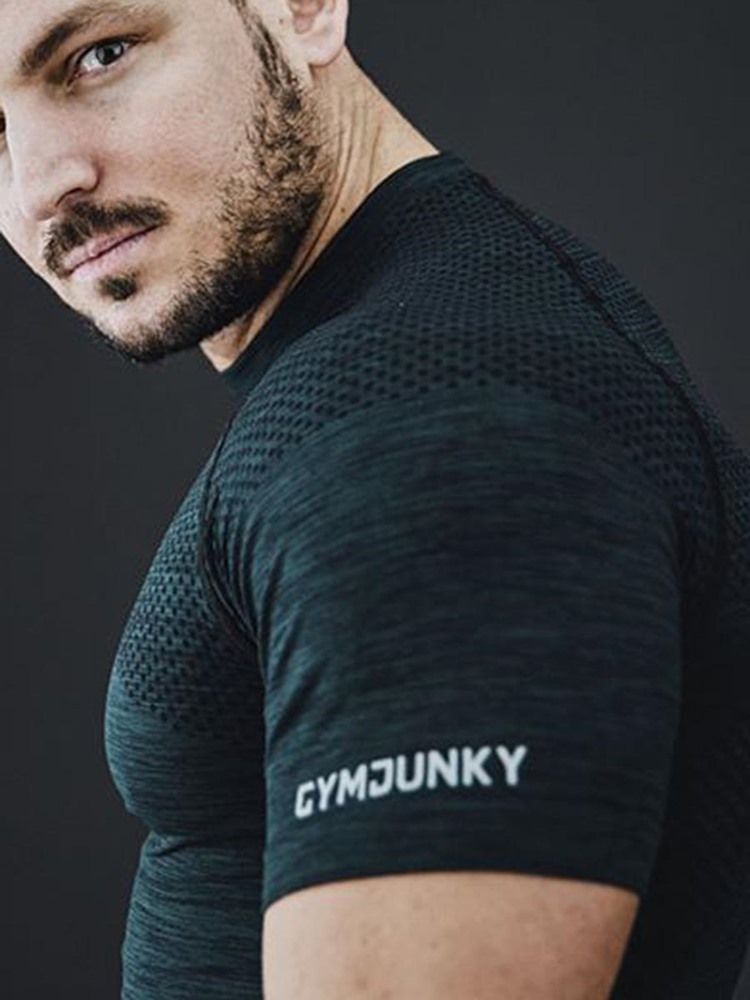 T-shirt De Sport À Manches Courtes Et À Imprimé Anti-transpiration Pour Hommes