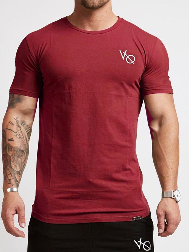 T-shirt De Sport À Manches Courtes Et Imprimé Respirant Pour Hommes