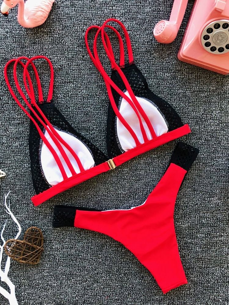 Ensemble De Bikini À Blocs De Couleurs Pour Femmes