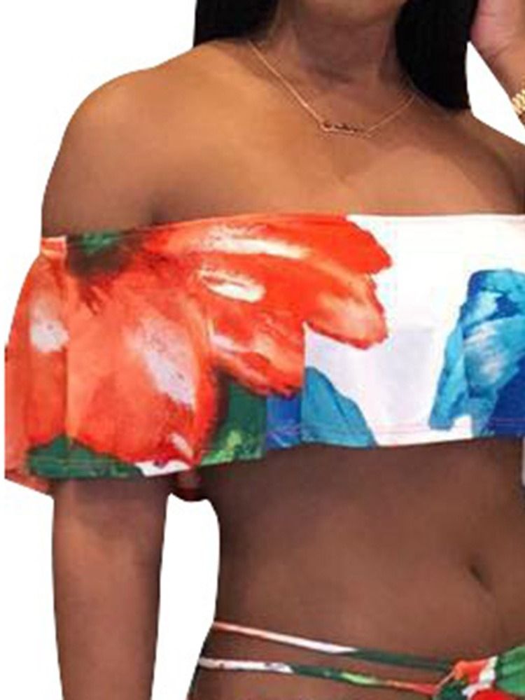 Maillot De Bain À Fleurs Sexy En Mélange De Coton Pour Femme