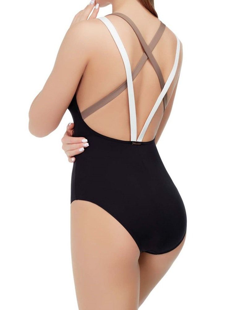 Maillot De Bain Patchwork Sexy À Blocs De Couleurs Pour Femmes