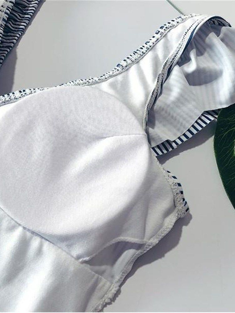 Maillot De Bain Une Pièce À Rayures Pour Femmes