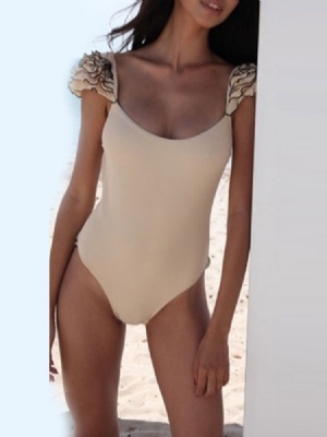 Maillots De Bain Falbala Plain Beach Look Pour Femmes